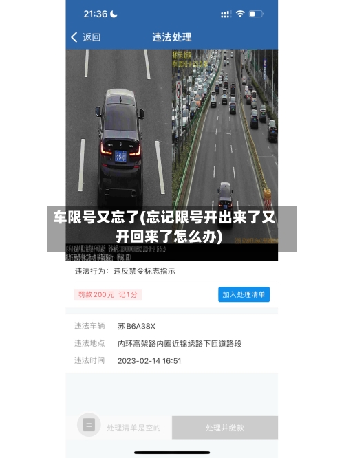 车限号又忘了(忘记限号开出来了又开回来了怎么办)-第2张图片